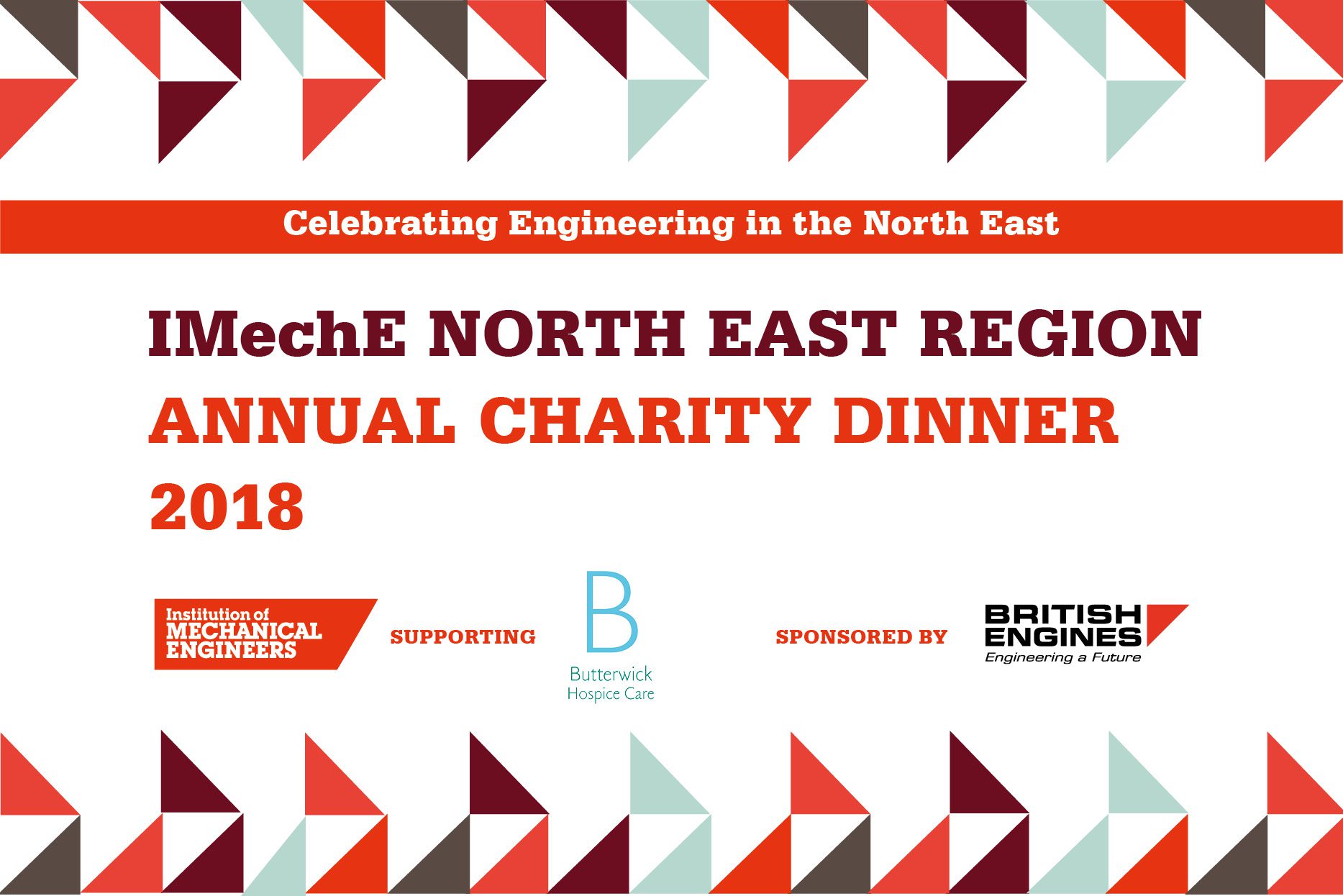 The menu from this year's Institution of Mechanical Engineers North East Annual Charity Dinner